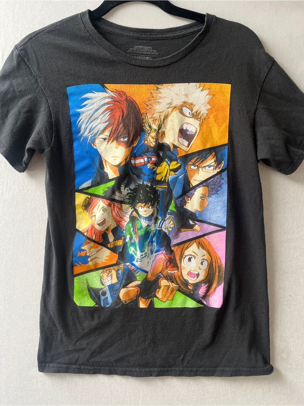 Black Graphic Tee Character Print Short Sleeve Crewneck T-Shirt S